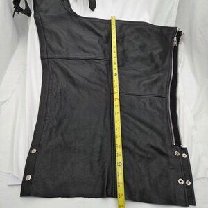 Black Leather Chaps - Lightly Lined - Great for Short Curvy Girls - Large